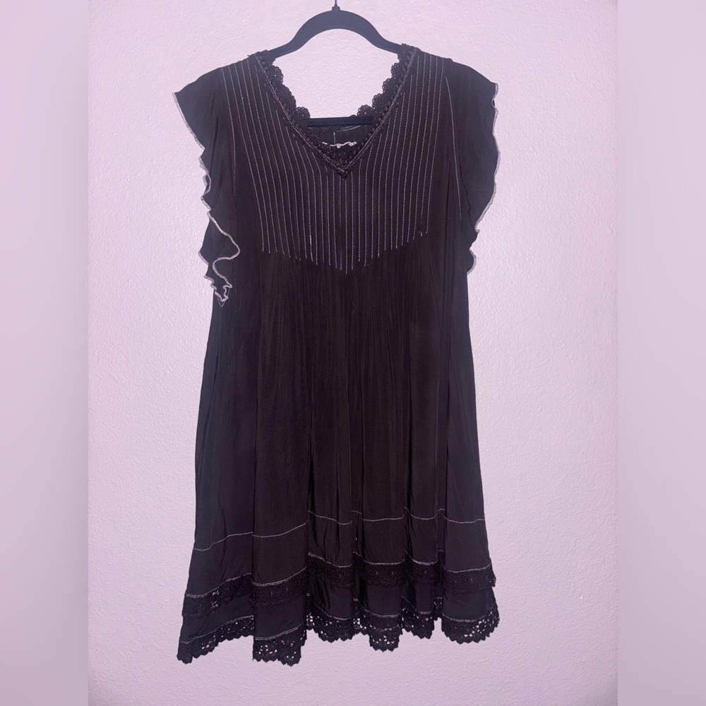 Johnny Was Black Boho Dress XS